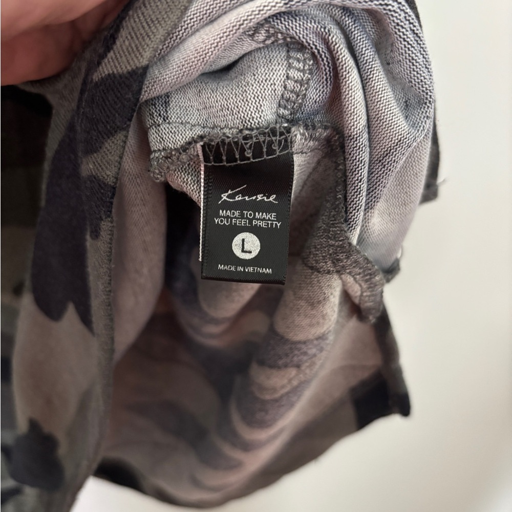 Kenzie Camouflage Cozy with Burgundy & Pink Accents Dress -Size L -with pockets - Picture 2 of 4